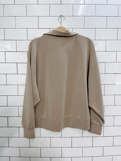 oysho soft touch modal 1/2 snap button sweatshirt