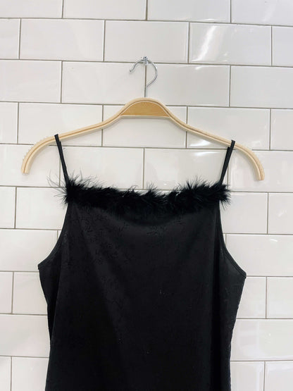 vintage 00's la senza flocked midi slip dress