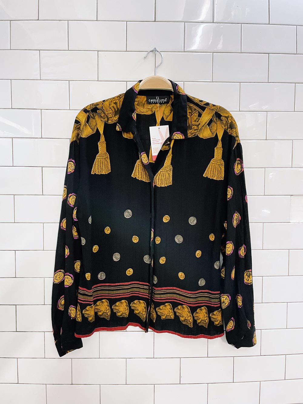 vintage carol little coin + tassels blouse