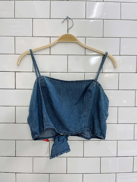 dynamite denim tie back tank