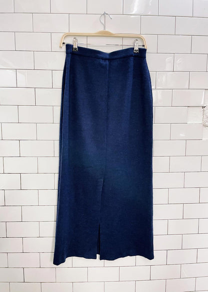 vintage cotton ginny wool-blend knit maxi skirt
