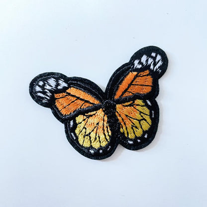 embroidered butterfly iron - on patch - good market thrift store