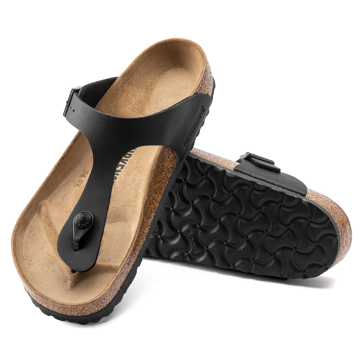 birkenstock black leather gizeh sandal