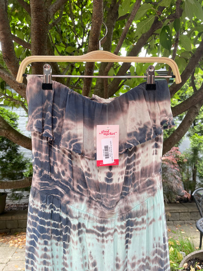 gypsy 05 silk tie dye ruffle maxi dress