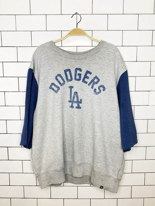 47 brand LA dodgers mlb soft oversized cropped sleeve fleece sweatshirt - good market thrift store
