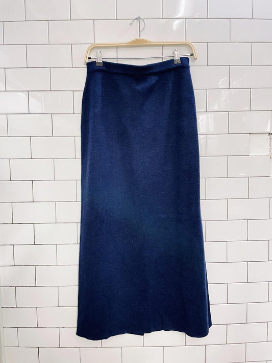 vintage cotton ginny wool-blend knit maxi skirt