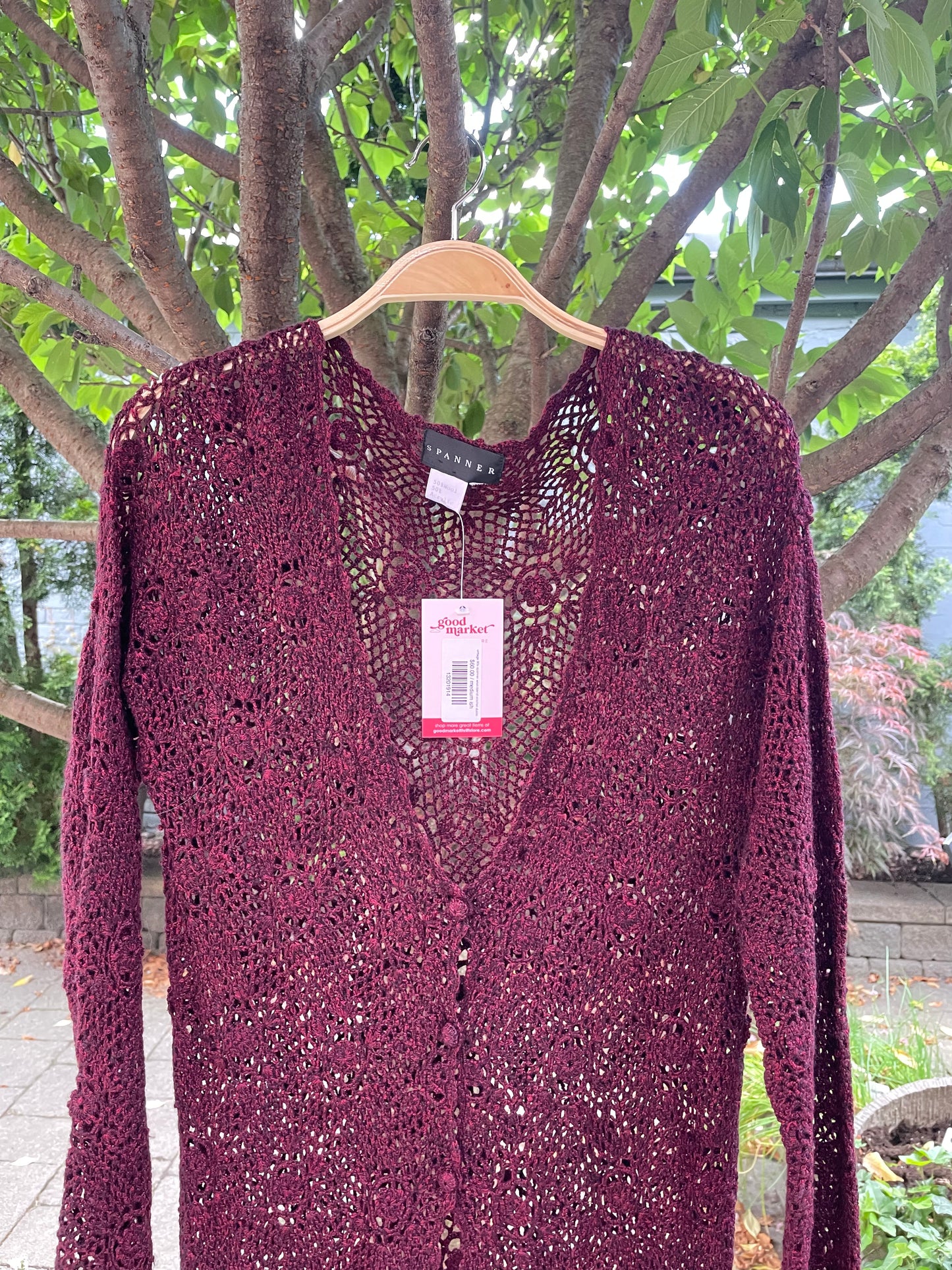 vintage 90s spanner wool-blend crochet duster cardi