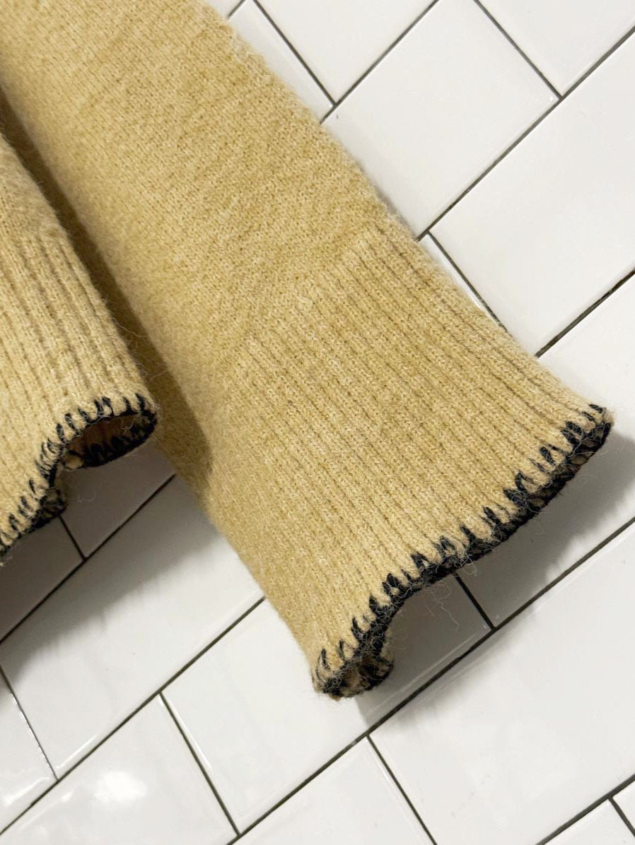 4th & reckless wool - blend oversized contrast stitch knit sweater - good market thrift store