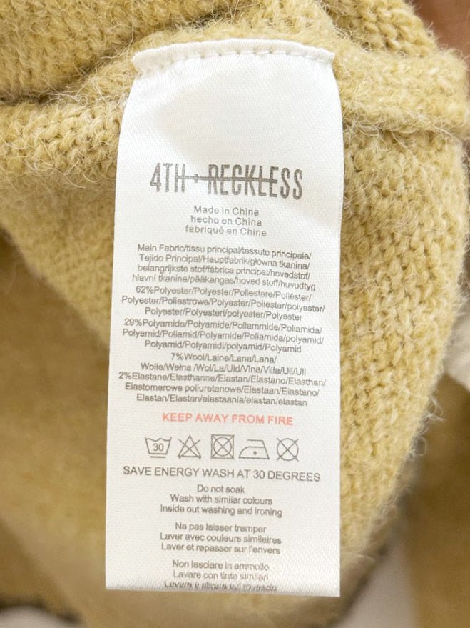 4th & reckless wool - blend oversized contrast stitch knit sweater - good market thrift store