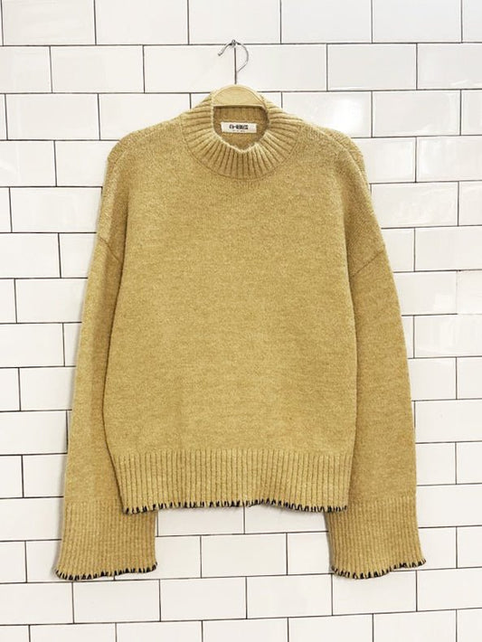 4th & reckless wool - blend oversized contrast stitch knit sweater - good market thrift store