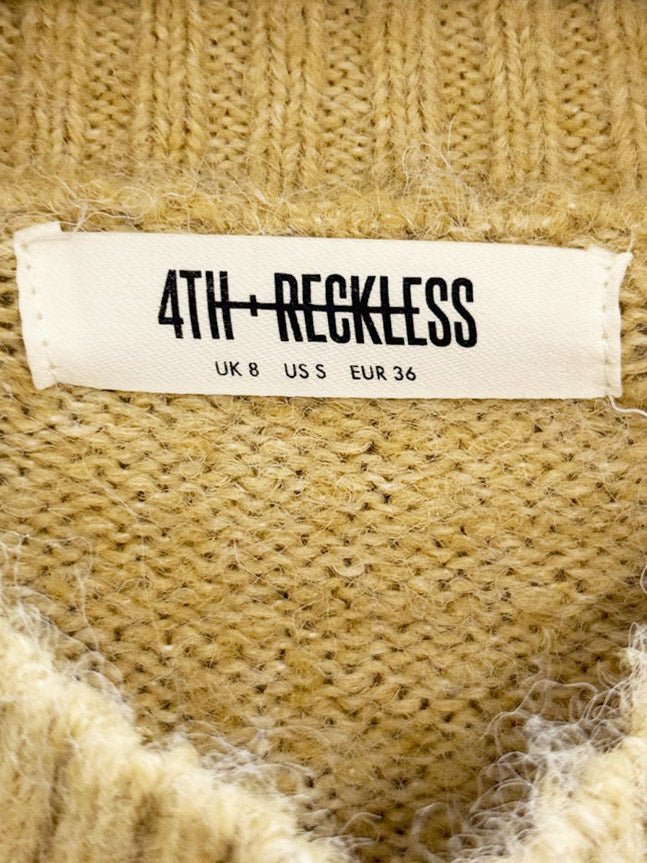 4th & reckless wool - blend oversized contrast stitch knit sweater - good market thrift store