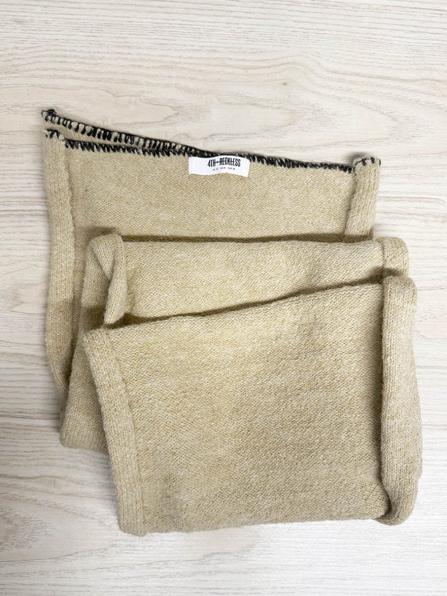 4th & reckless wool - blend stitch detail knit scarf - good market thrift store