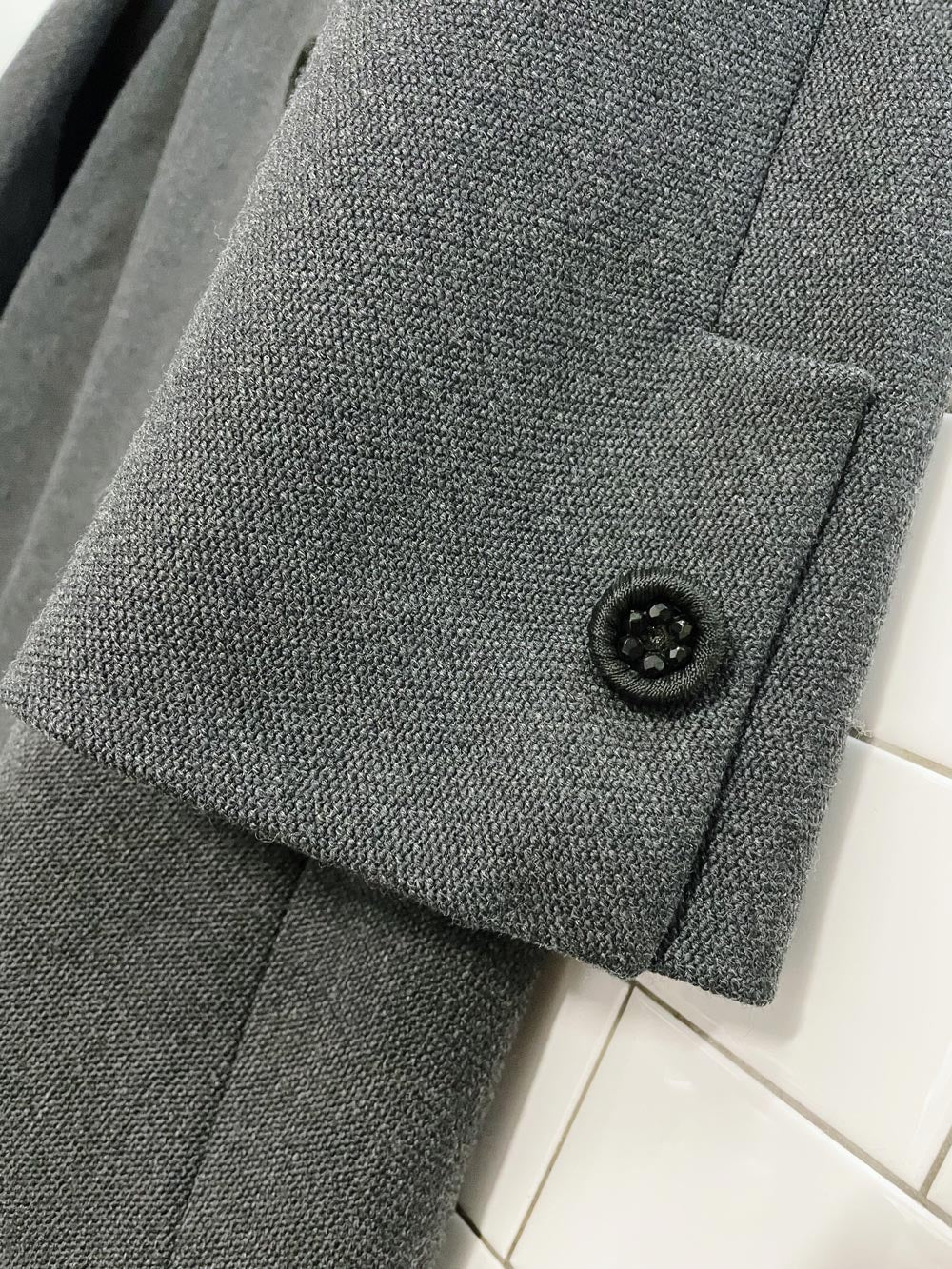 vintage 60s hudsons jewel-button wool gala coat