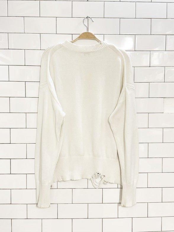 525 distressed hem knit sweater - good market thrift store