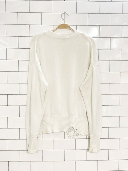 525 distressed hem knit sweater - good market thrift store