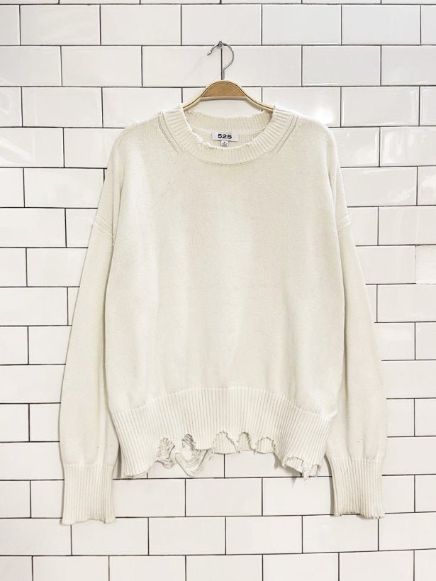 525 distressed hem knit sweater - good market thrift store