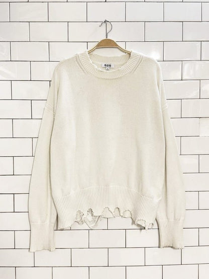 525 distressed hem knit sweater - good market thrift store