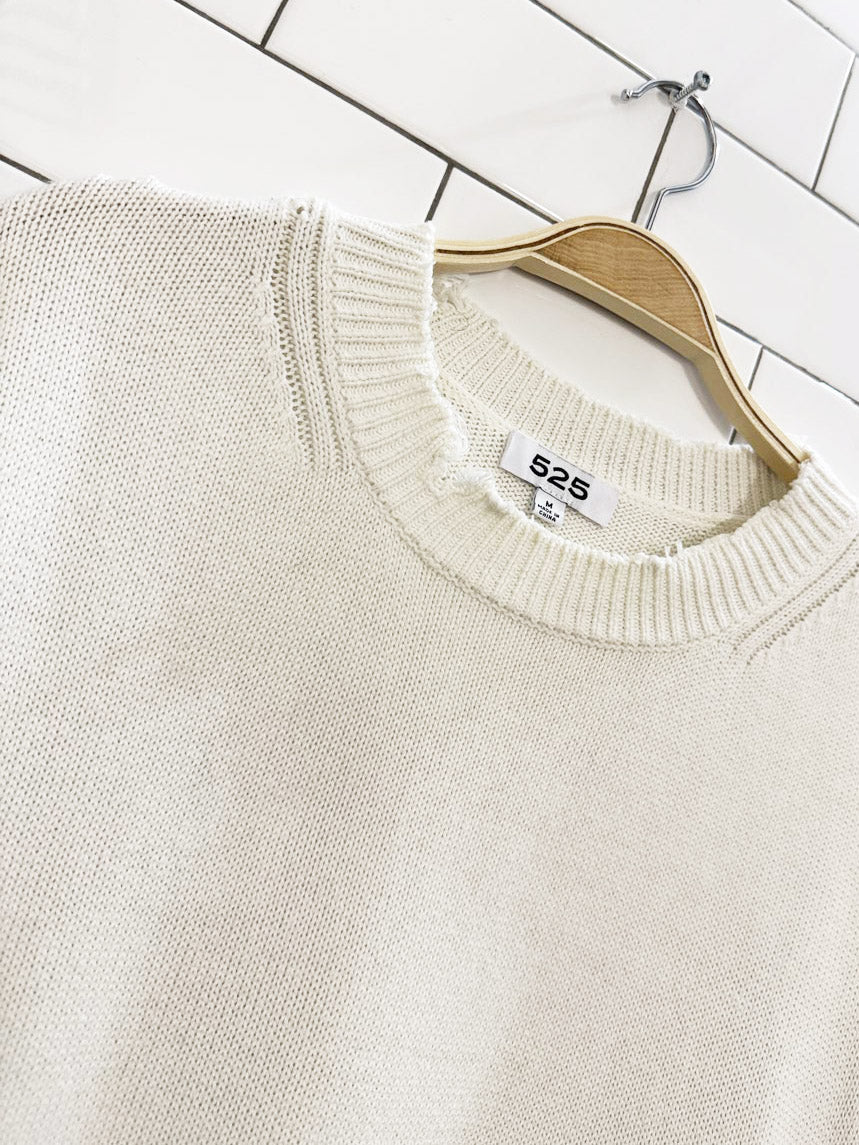 525 distressed hem knit sweater - good market thrift store