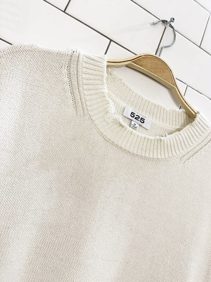 525 distressed hem knit sweater - good market thrift store