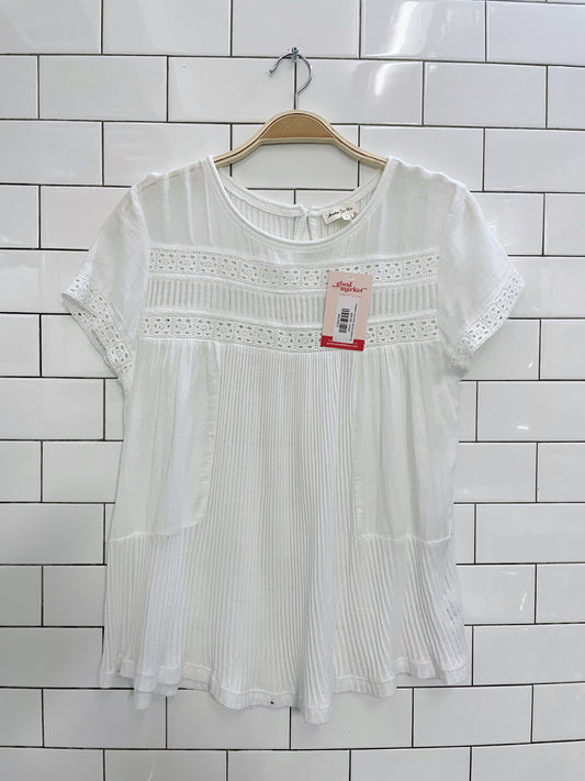 meadow rue white galicia eyelet top