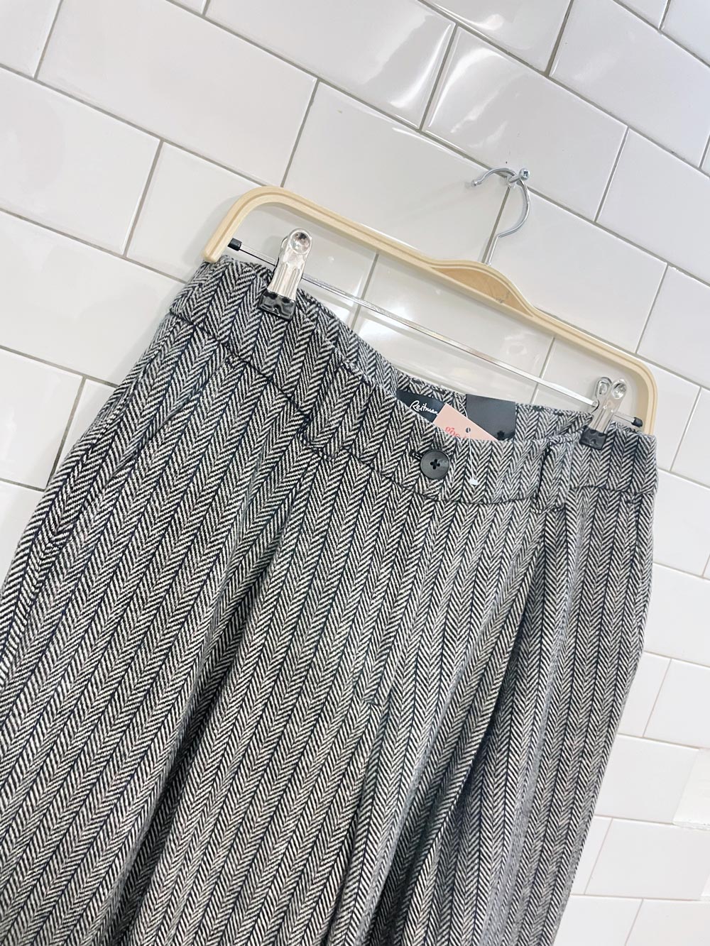 nwt reitmans houndstooth pleated wide leg trouser