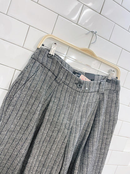 nwt reitmans houndstooth pleated wide leg trouser