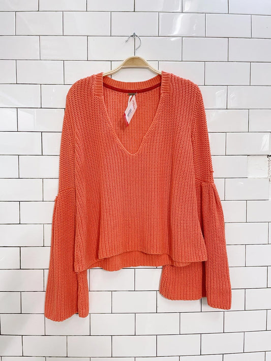 free people damsel bell sleeve sweater