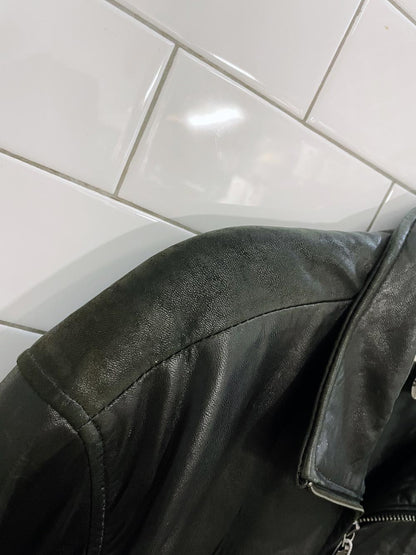 calvin klein butter leather minimal zip jacket