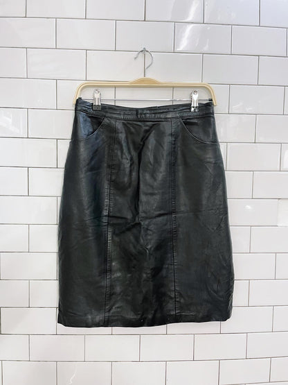 vintage collage lambskin leather mini skirt