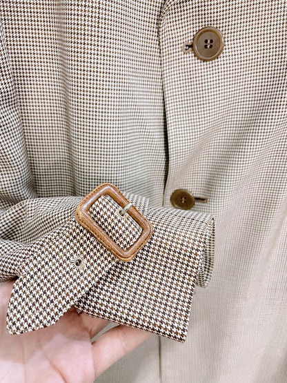 vintage aquascutum houndstooth trench coat