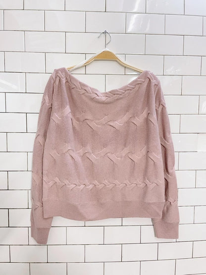 babaton luc 100% merino wool cable knit sweater - good market thrift store