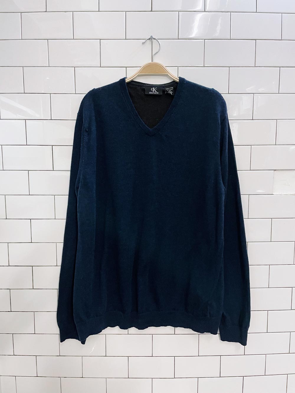 calvin klein extra fine merino wool v-neck sweater