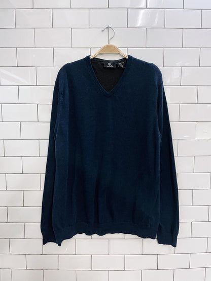 calvin klein extra fine merino wool v-neck sweater