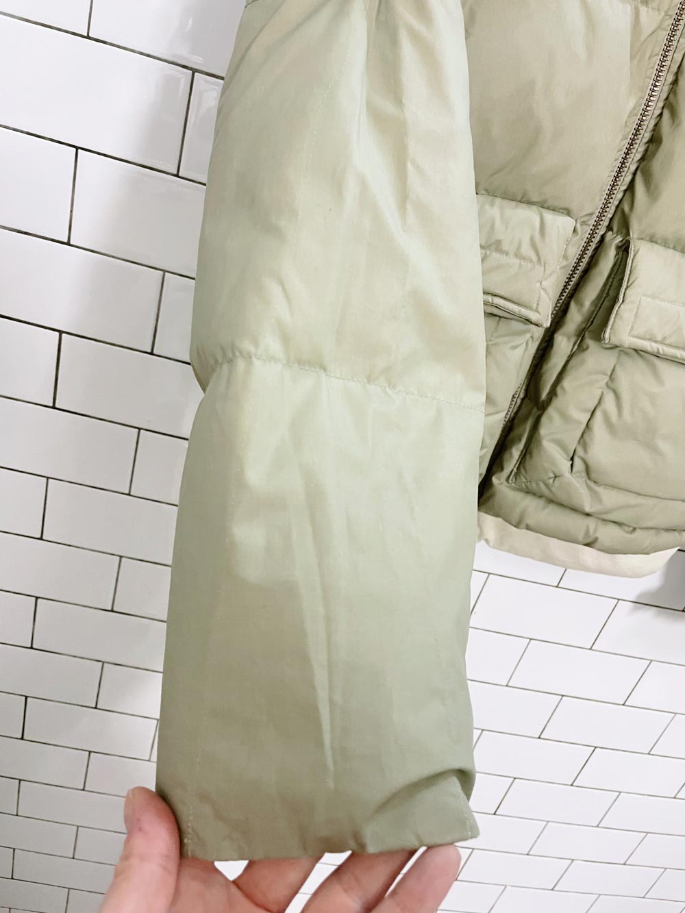 diesel bell sleeve utility puffer coat