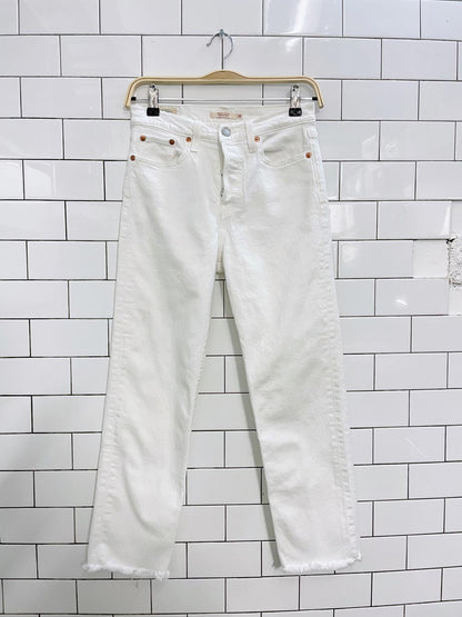 levi's wedgie straight white jeans