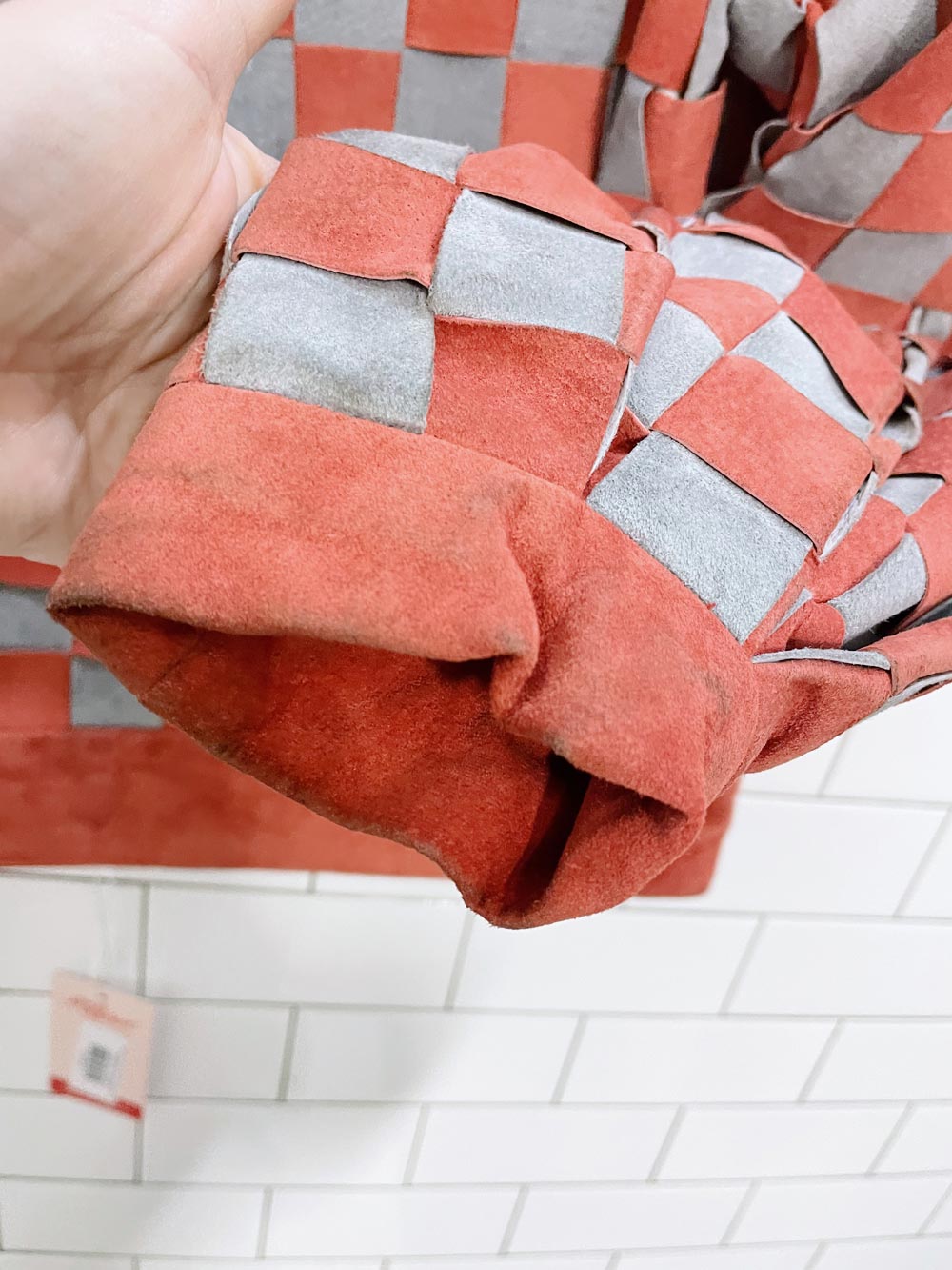 vintage handmade leather basketweave jacket