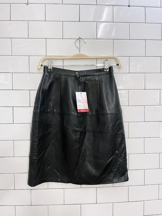 vintage emblem butter leather mini skirt