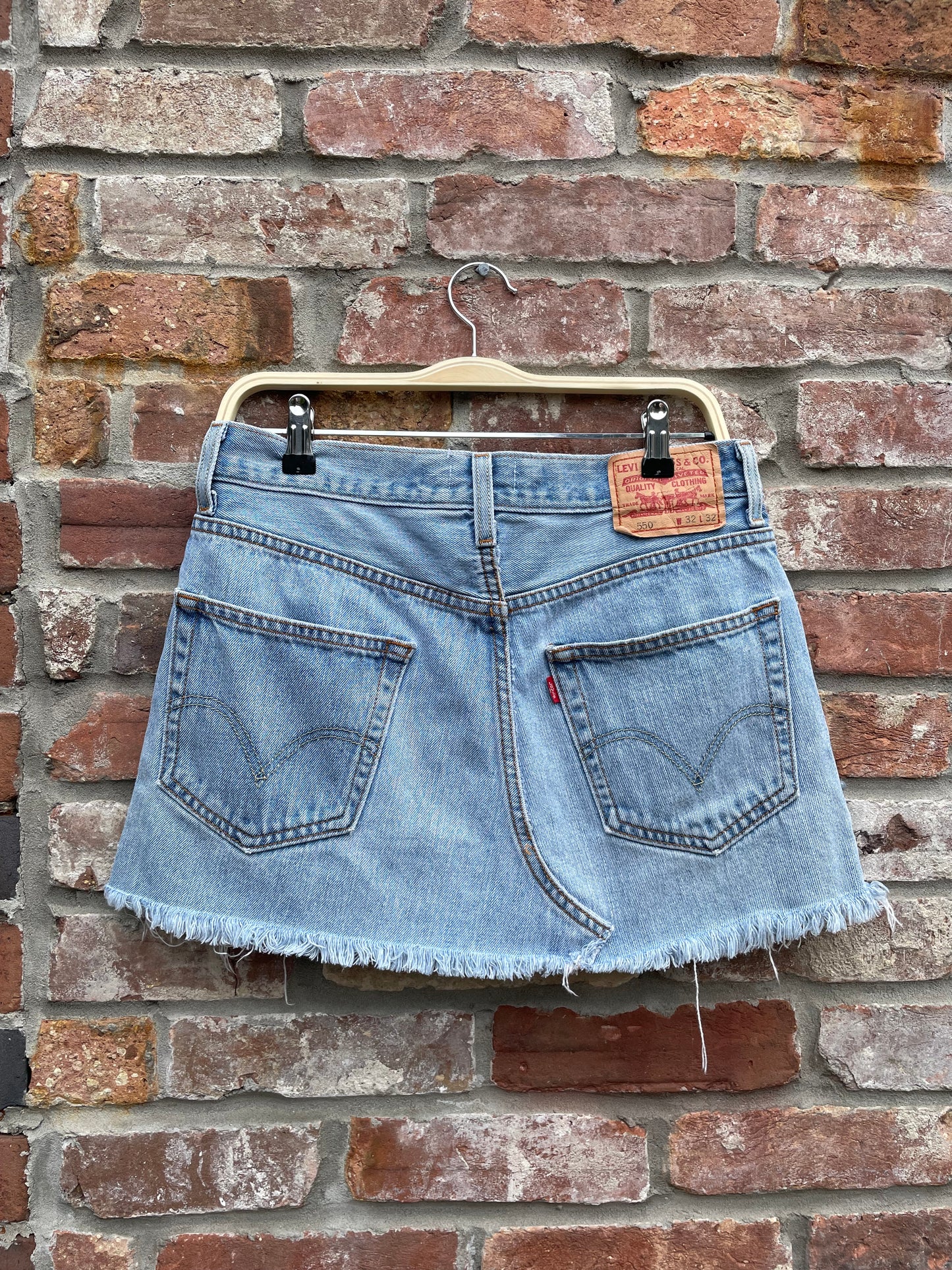vintage 00s levi's rework denim mini skirt