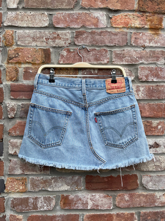 vintage 00s levi's rework denim mini skirt