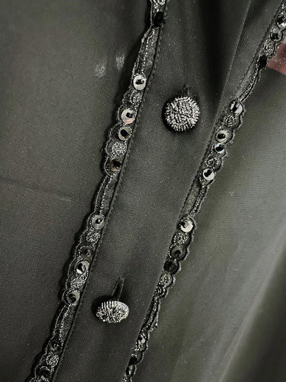 vintage chagall sequin trim chiffon blouse