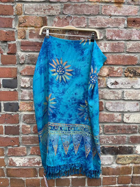 beach sarong - tie dye flowers
