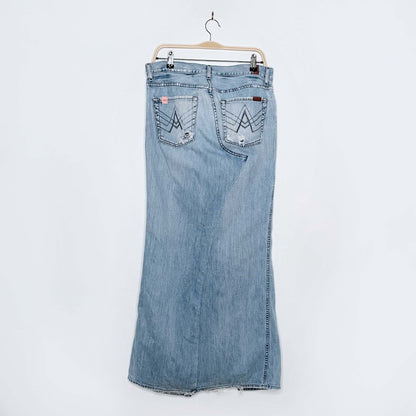 rework x 7 for all mankind denim maxi skirt