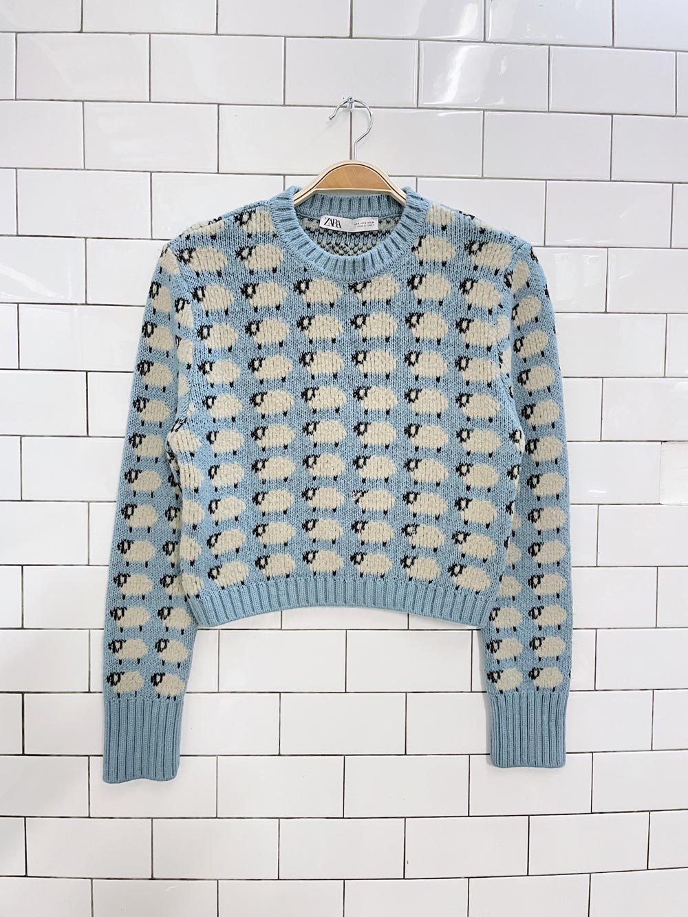 zara blogger fav knit sheep crew