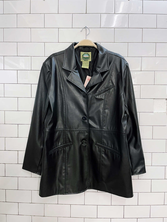 vintage 00s weather spirits faux leather jacket