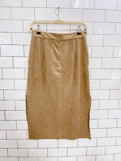 wilfred crémazie vegan suede midi skirt - good market thrift store