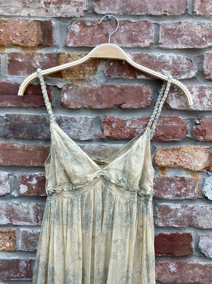 vintage 00s boho-chic silk chiffon dress