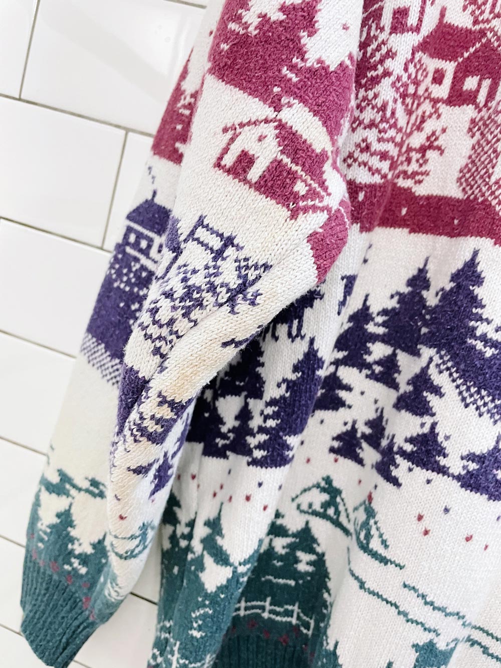 vintage ski village knit cardigan