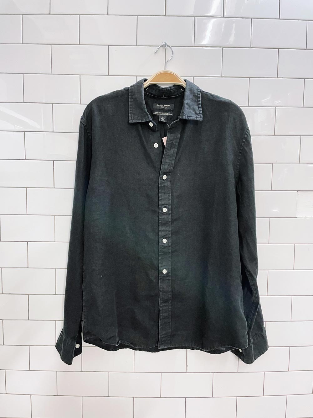 banana republic 100% linen untucked shirt