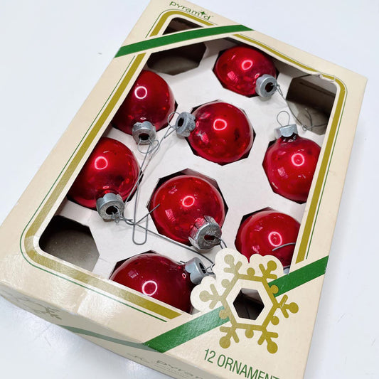 x8 vintage red glass ornaments