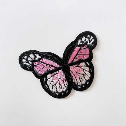 embroidered butterfly iron - on patch - good market thrift store